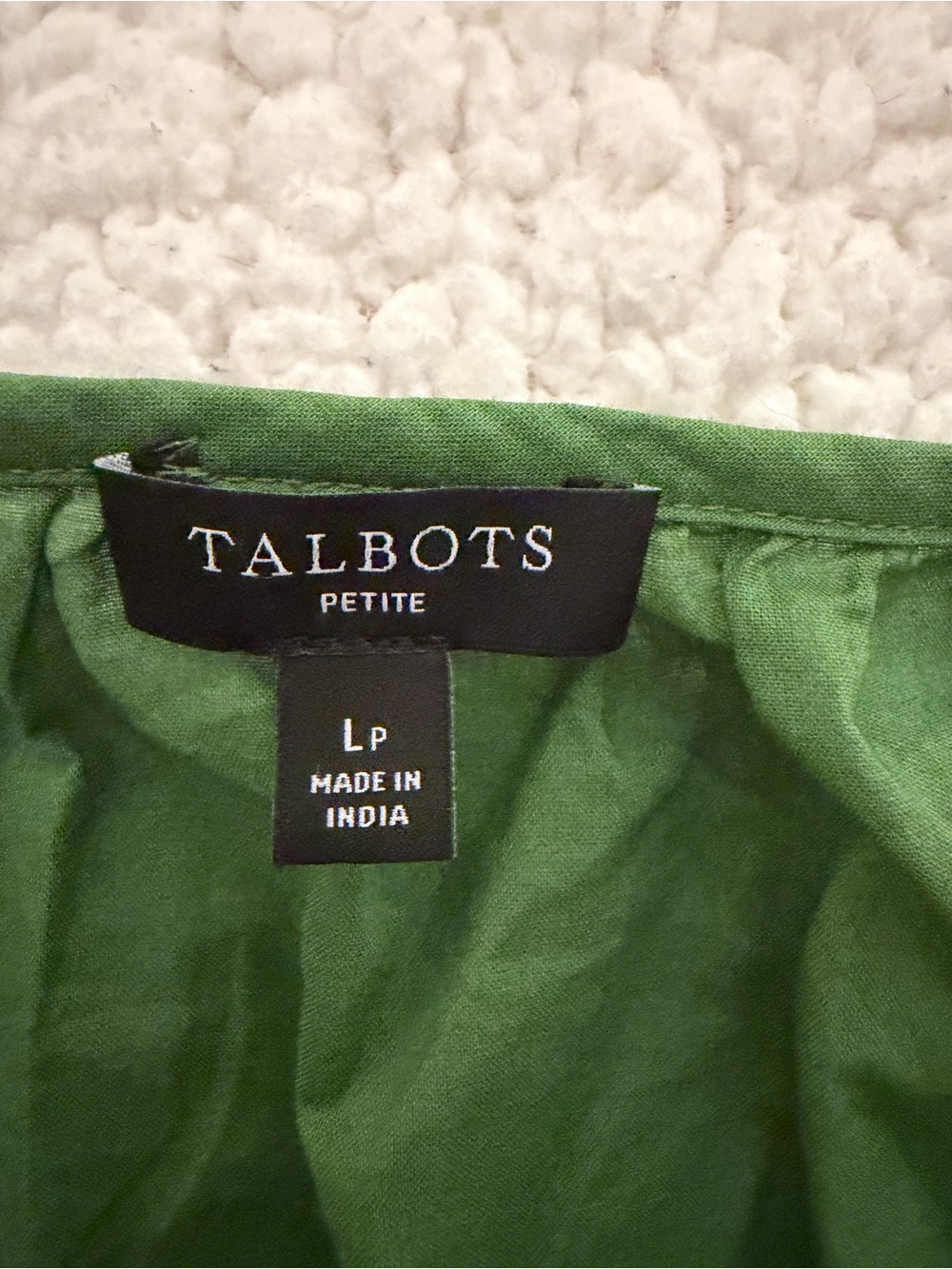 Talbots Olive Green Smocked Tassel Peasant Top - Picture 3 of 4